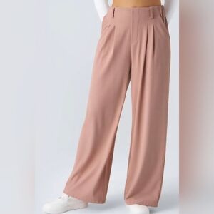 HALARA Women's Waffle Wide-Leg Pants With Pockets in Soft Pink